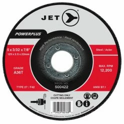 Best Sale ✔️ Jet 500422 - 5 X 3/32 X 7/8 A36T POWERPLUS T27 Cut-Off Wheel 🎁