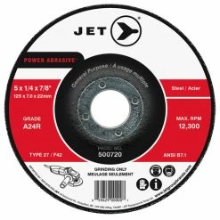 Top 10 👍 Jet 500716 - 4-1/2 X 1/4 X 7/8 A24R POWER ABRASIVE T27 Grinding Wheel ✔️
