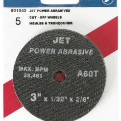 Top 10 ✔️ Jet 501043 - 3 X 1/32 X 3/8 A46T POWER ABRASIVE T1 Cut-Off Wheel (5/Pack) 🧨