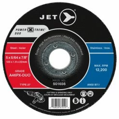 Brand new 😀 Jet 501656 - 5 X 5/64 X 7/8 A46PX-DUO POWER-XTREME DUO T27 Cutting And Light Grinding Wheel ✔️