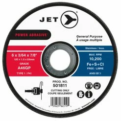 Cheapest 👏 Jet 501811 - 6 X 3/64 X 7/8 A46GP POWER ABRASIVE T1 Cut-Off Wheel 💯