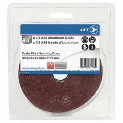 Promo 🧨 Jet 502413A05 - 4-1/2 X 7/8 A36 Aluminum Oxide Resin Fibre Sanding Disc - Clamshell Package ❤️