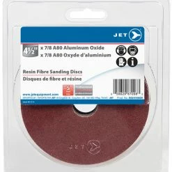 New 👍 Jet 502416A05 - 4-1/2 X 7/8 A80 Aluminum Oxide Resin Fibre Sanding Disc - Clamshell Package ⌛