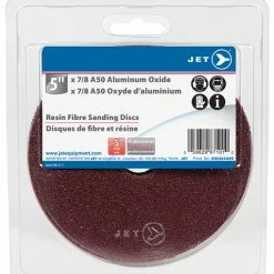 Best Pirce 👏 Jet 502424A05 - 5 X 7/8 A50 Aluminum Oxide Resin Fibre Sanding Disc - Clamshell Package 🎉