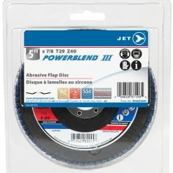 Wholesale 😀 Jet 503223A01 - 5 X 7/8 Z40 POWERBLEND T29 Zirconia Flap Disc - Clamshell Package 🔥