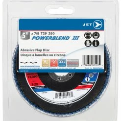 Deals 🎉 Jet 503225A01 - 5 X 7/8 Z60 POWERBLEND T29 Zirconia Flap Disc - Clamshell Package 😉