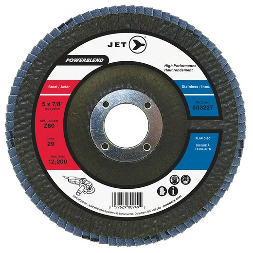 New โ Jet 503217 - 4-1/2 X 7/8" Z80 POWERBLEND T29 Zirconia Flap Discs ๐
