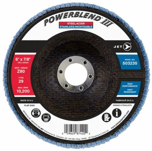 Best Pirce 🔔 Jet 503235 - 6 X 7/8" Z80 POWERBLEND T29 Zirconia Flap Discs 👍