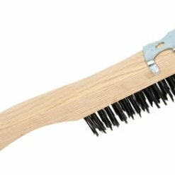 Best Sale ✔️ Jet 551109 - (4SHWSC) 4 Row, 👟 Shoe Handle, Carbon Steel With Scraper Hand Wire Scratch Brush 🧨
