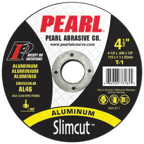 Hot Sale π€© Pearl Abrasives Pearl CW4532ALM - 4.5 X .045 X 7/8 Slimcut T-1 Aluminum Thin Cut-Off Wheels, A36, Box Of 25 β