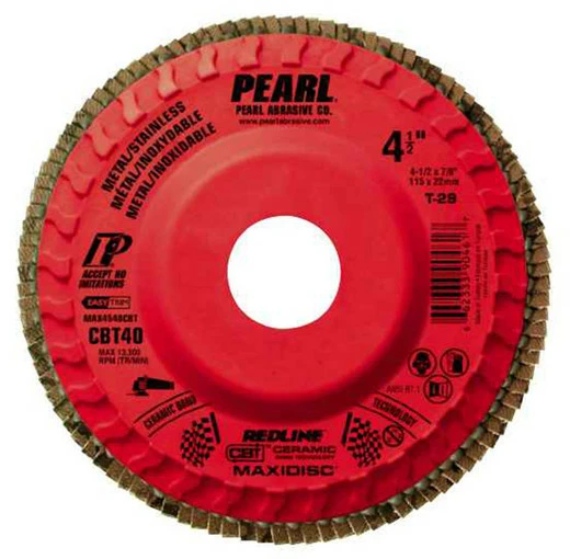Cheap π Pearl Abrasives Pearl MAX5060CBT - 5 X 7/8 Redline Cbt Maxidisc Trimmable Flap Discs, Type 29 Shape Box Of 10 β€οΈ